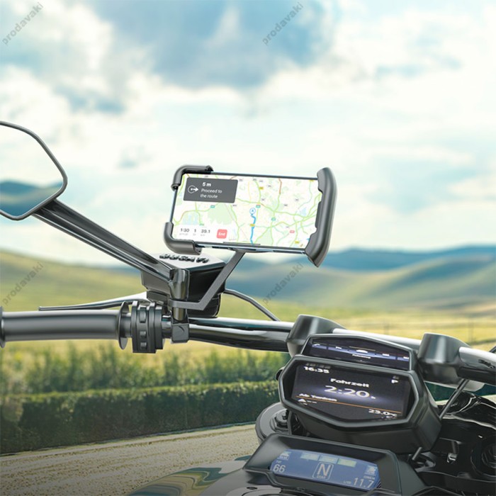 Тримач телефону для велосипеда/мотоцикла Hoco CA119 Follow motorcycle rearview mirror holder Black