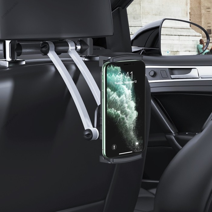 Автомобільний тримач на підголівник Hoco CA62 Handsome aluminum rear pillow in-car holder Black