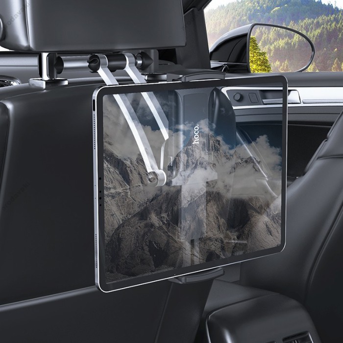 Автомобільний тримач на підголівник Hoco CA62 Handsome aluminum rear pillow in-car holder Black