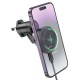 Автомобільний тримач із бездротовою зарядкою Hoco HW6 Vision metal magnetic wireless (air outlet) Black