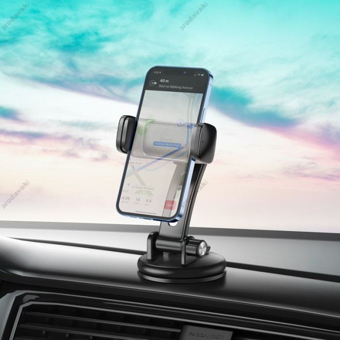 Автомобільний тримач Hoco CA111 pull clip suction cup car holder Black