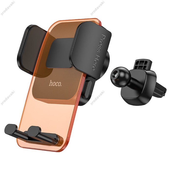 Автомобільний тримач Hoco CA117 Exquisite press type air outlet Car holder Black-Orange