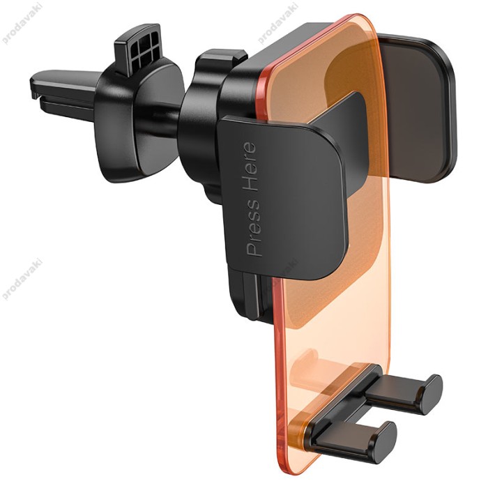 Автомобільний тримач Hoco CA117 Exquisite press type air outlet Car holder Black-Orange