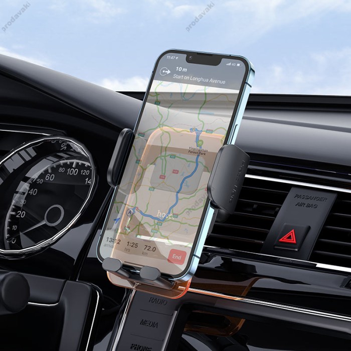 Автомобільний тримач Hoco CA117 Exquisite press type air outlet Car holder Black-Orange