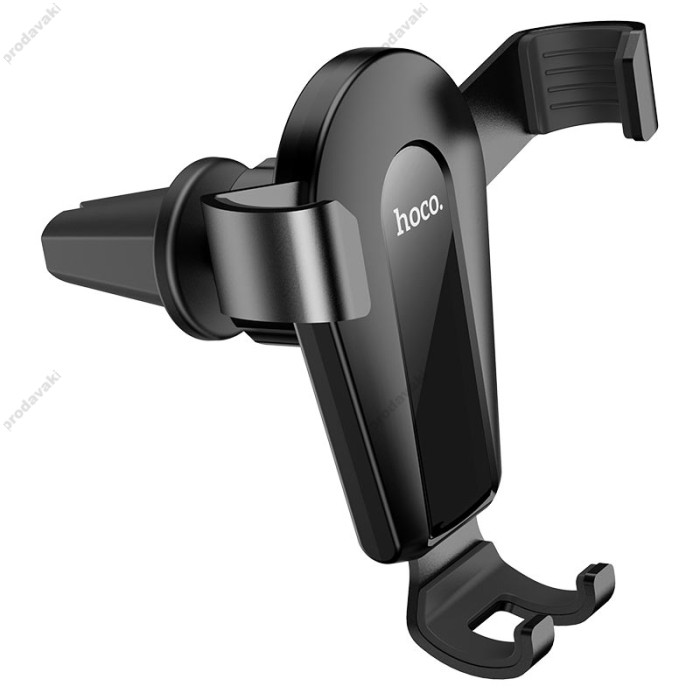 Автомобільний тримач Hoco CA92 Gold shield air outlet gravity holder Black