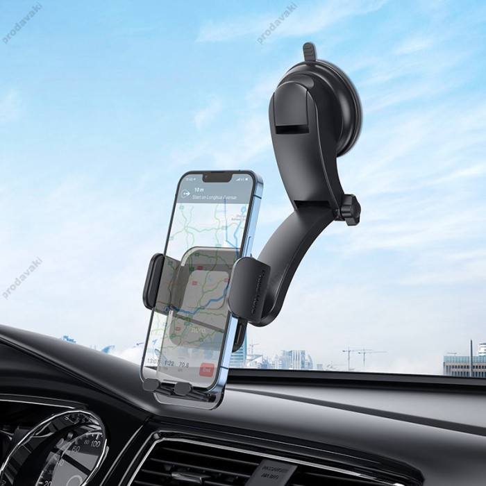 Автомобільний тримач Hoco CA118 Delicate press type center console car holder Space Black