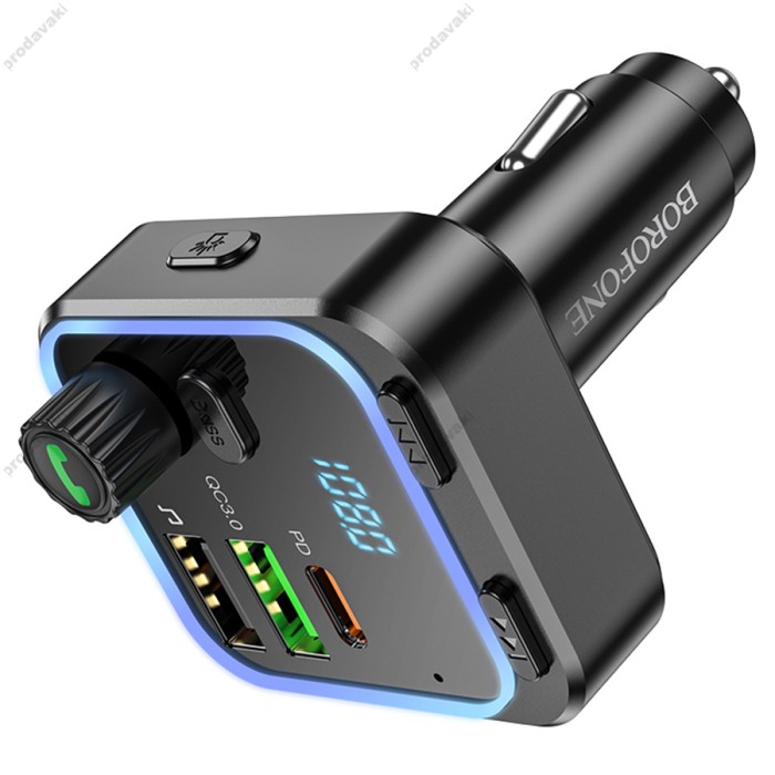 FM-трансмітер Borofone BC53 Highway Black Bluetooth