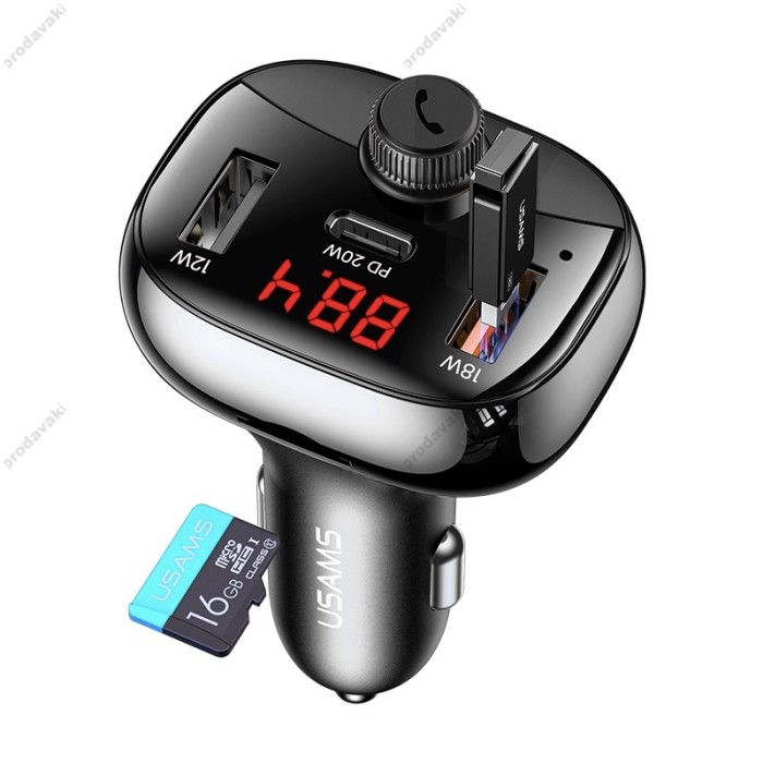 FM-трансмітер Borofone USAMS US-CC143 Bluetooth Black