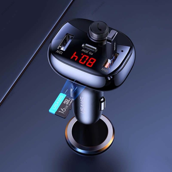 FM-трансмітер Borofone USAMS US-CC143 Bluetooth Black