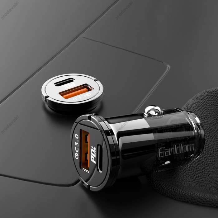 Автомобільний зарядний пристрій Earldom ES-CC46 30W Black