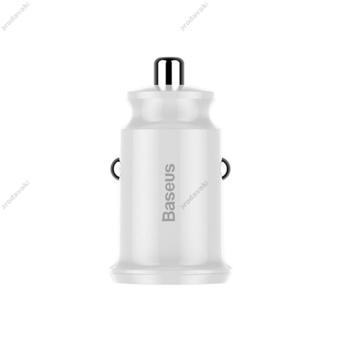 Автомобільний зарядний пристрій Baseus Grain Mini Dual USB Smart Car Charger 3.1A White CCALL-ML02