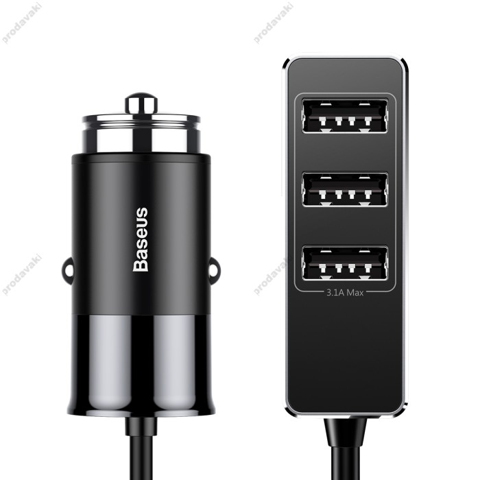 Автомобільний зарядний пристрій Baseus Enjoy Together Four Interfaces 5.5А Black CCTON-01