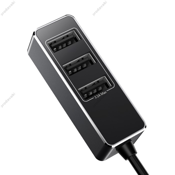 Автомобільний зарядний пристрій Baseus Enjoy Together Four Interfaces 5.5А Black CCTON-01