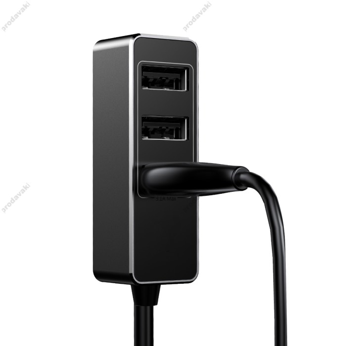 Автомобільний зарядний пристрій Baseus Enjoy Together Four Interfaces 5.5А Black CCTON-01