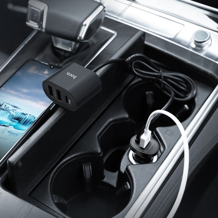 Автомобільний зарядний пристрій Hoco Z35 Companheiro Front and Rear Seat 42W Black