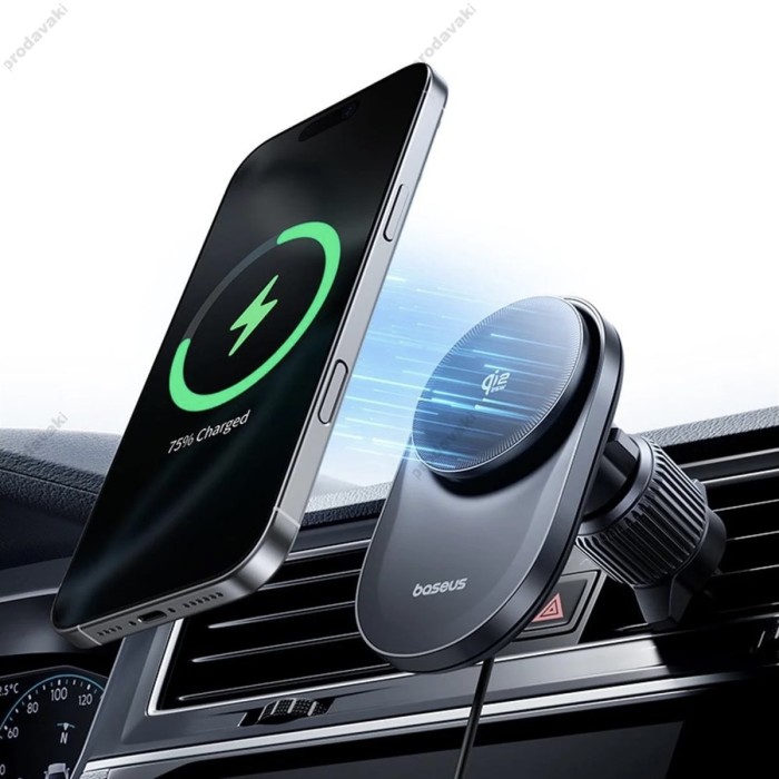 Автомобільний тримач із бездротовою зарядкою Baseus PrimeTrip VC2 Pro Magnetic Wireless Charging Car Mount Qi2.2 Black C0013N00