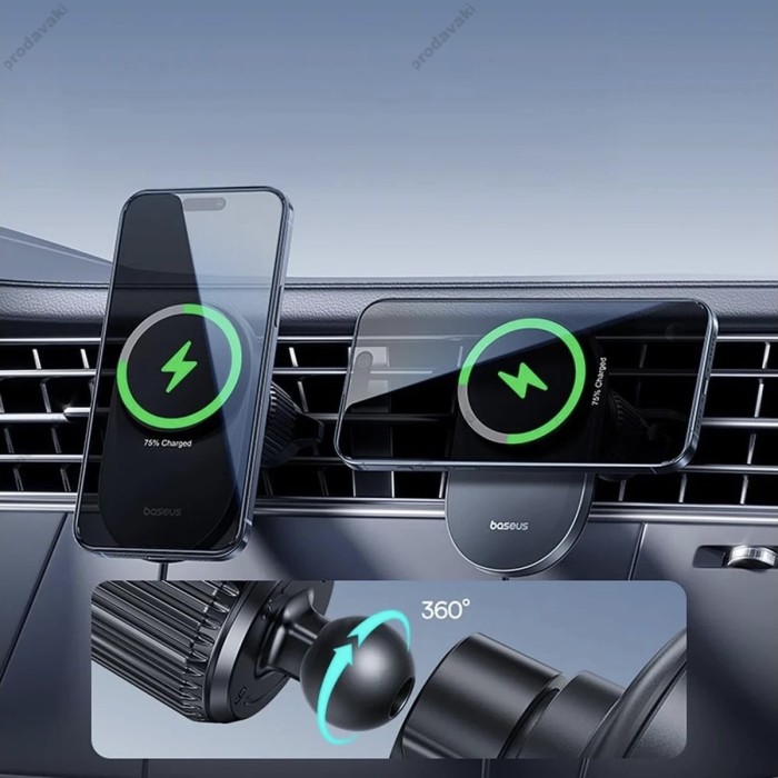 Автомобільний тримач із бездротовою зарядкою Baseus PrimeTrip VC2 Pro Magnetic Wireless Charging Car Mount Qi2.2 Black C0013N00