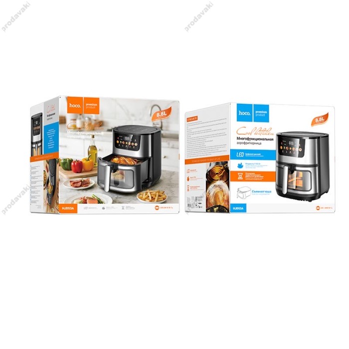Аерогриль HOCO HJD53A multifunctional air fryer 8.8L 1700W Black