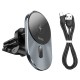 Автомобільний тримач із бездротовою зарядкою Hoco CA91 Magic magnetic wireless 15W Black