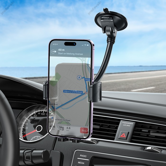 Автомобільний тримач Hoco H38 Cheetah car holder (windshield) Black