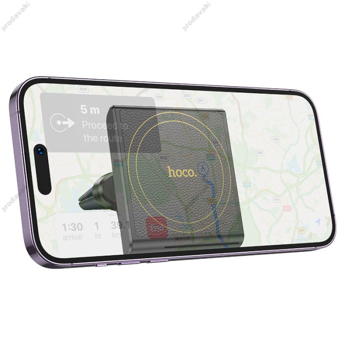 Автомобільний тримач Hoco H46 Precious ring magnetic car holder (air outlet) 4.5-7" Black