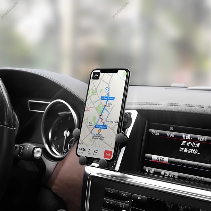 Автомобільний тримач Hoco CA51 Air outlet gravity Black