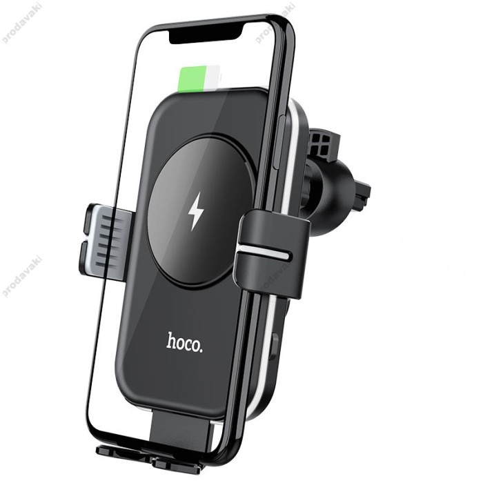 Автомобільний тримач із бездротовою зарядкою Hoco CA80 Buddy smart wireless charging 15W Black