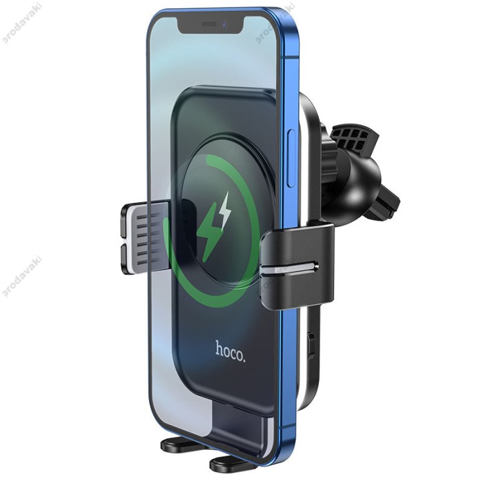 Автомобільний тримач із бездротовою зарядкою Hoco CA80 Buddy smart wireless charging 15W Black