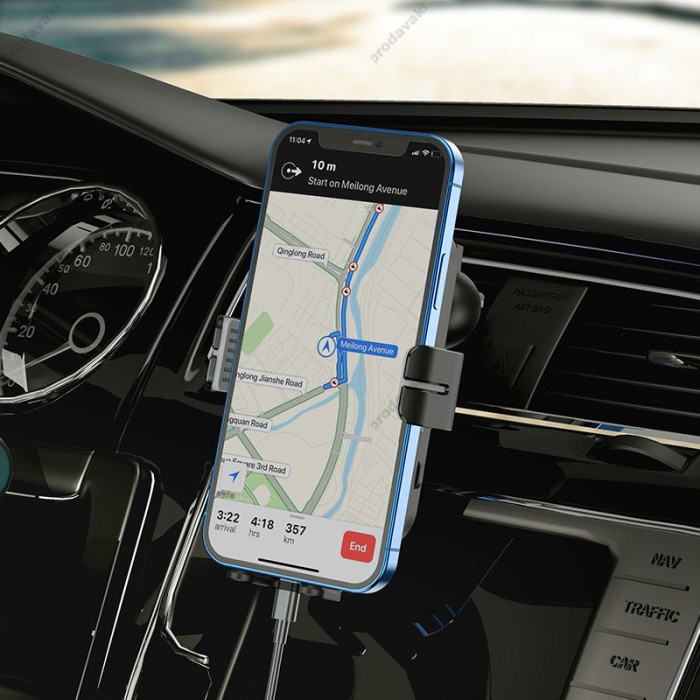 Автомобільний тримач із бездротовою зарядкою Hoco CA80 Buddy smart wireless charging 15W Black