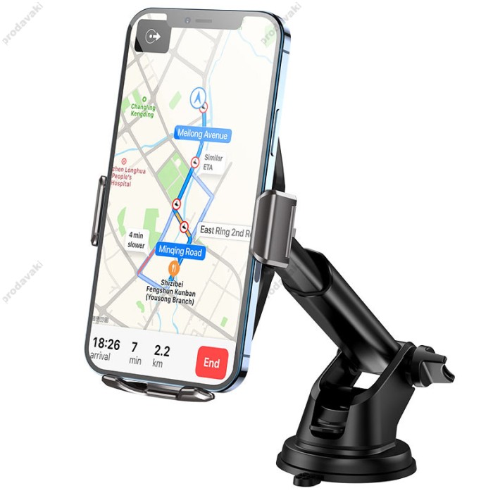 Автомобільний тримач із бездротовою зарядкою Hoco S45 Energia smart wireless charging Black