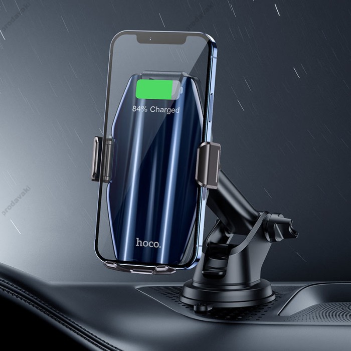 Автомобільний тримач із бездротовою зарядкою Hoco S45 Energia smart wireless charging Black