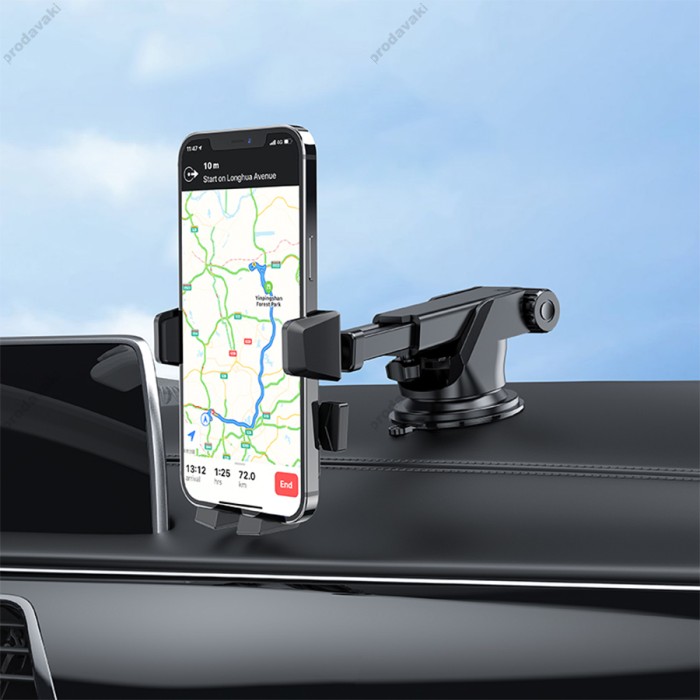 Автомобільний тримач Hoco CA83 David one-button center console car holder Black