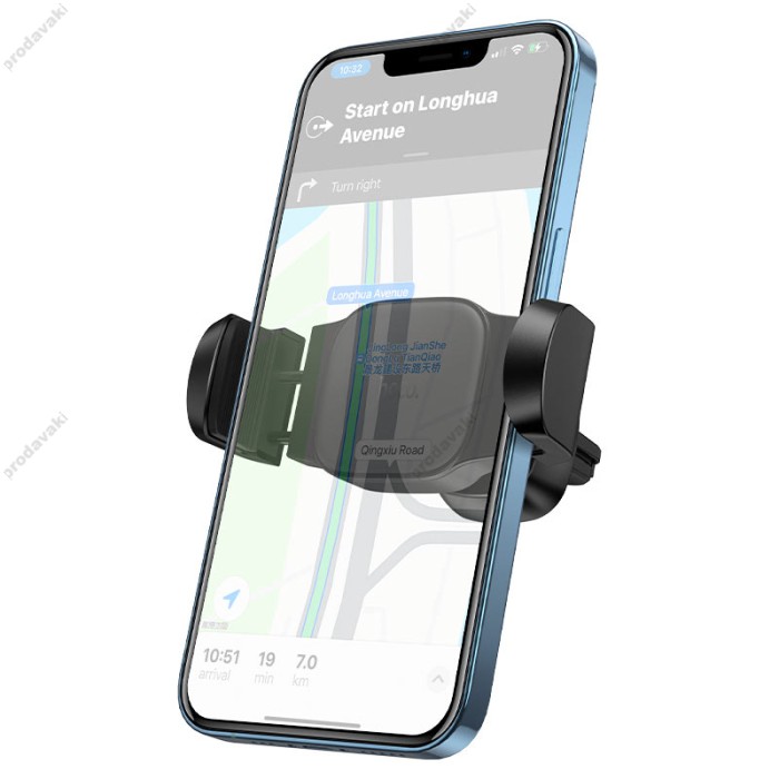 Автомобільний тримач Hoco H14 ursue pull clip Car holder (air outlet) Black