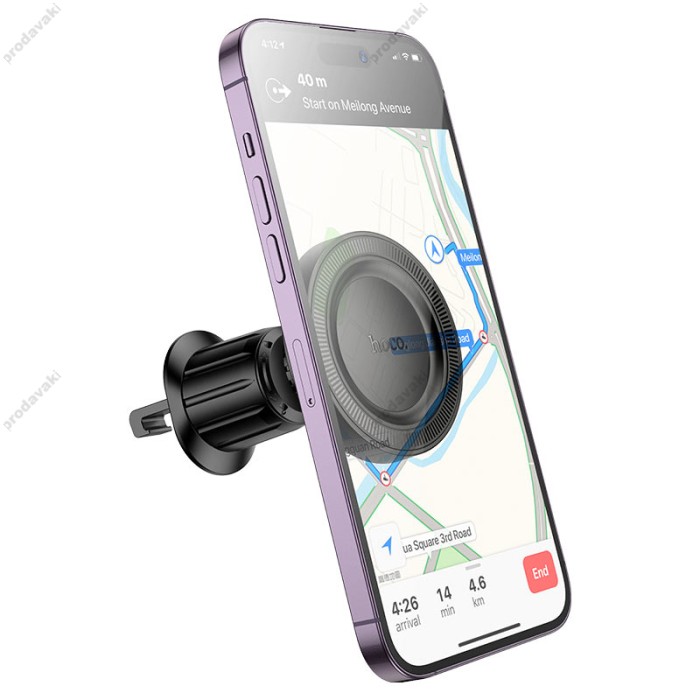 Автомобільний тримач Hoco H56 Show ring magnetic Car holder (air outlet) 4.5-7" Black