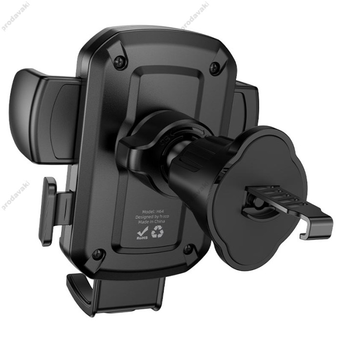 Автомобільний тримач Hoco H64 Gamble one-button Car holder (air outlet) 4.5-7" Black