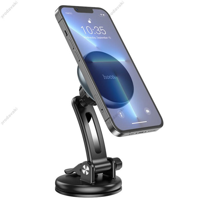 Автомобільний тримач Hoco CA100 Super-way center console ring magnetic car holder Black