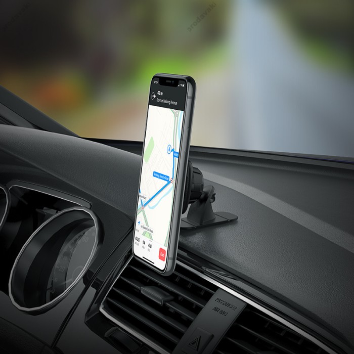 Автомобільний тримач Hoco CA66 Sagittarius series center console magnetic car holder Black