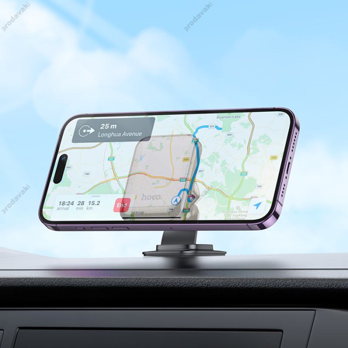 Автомобільний тримач Hoco H25 Climber magnetic car holder (center console) Black