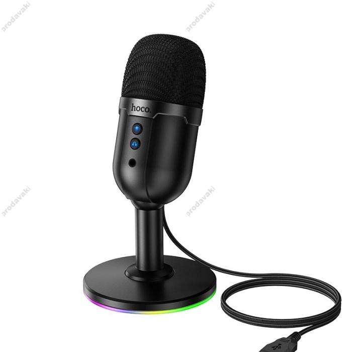 Мікрофон провідний настільний Hoco L25 right USB desktop microphone Black