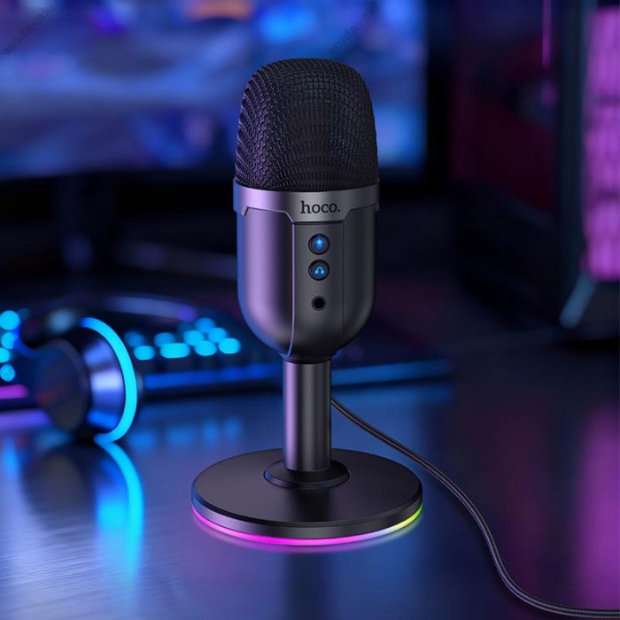 Мікрофон провідний настільний Hoco L25 right USB desktop microphone Black