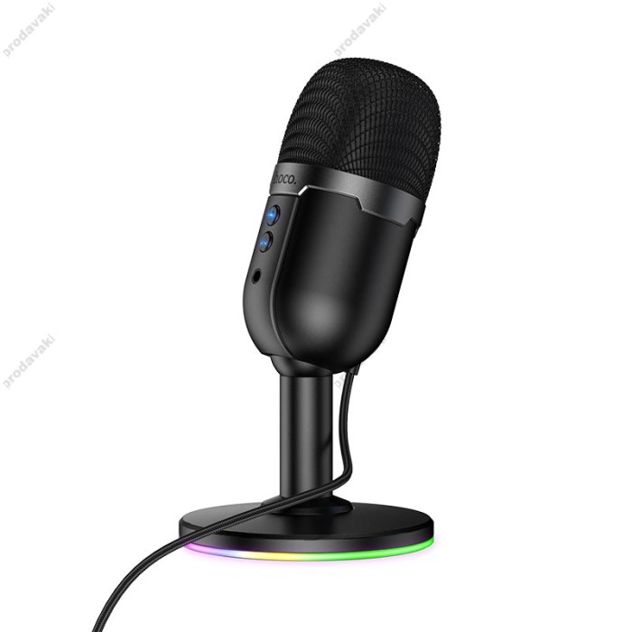 Мікрофон провідний настільний Hoco L25 right USB desktop microphone Black