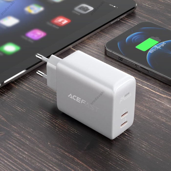 Мережевий зарядний пристрій ACEFAST A9 Fast Charge Wall Charger 40W White
