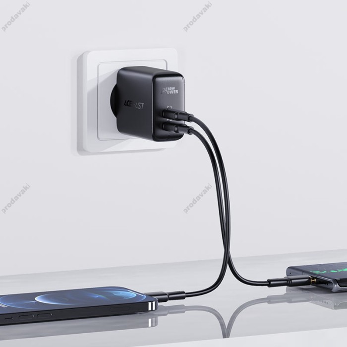 Мережевий зарядний пристрій ACEFAST A9 Fast Charge Wall Charger 40W Black