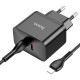 Мережевий зарядний пристрій HOCO N29 Triumph charger Lightning cable 35W Black