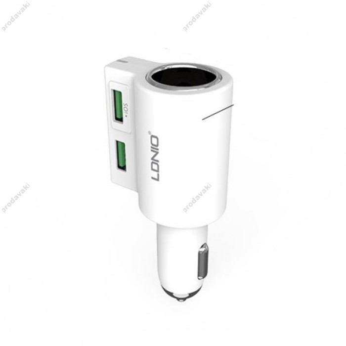 Автомобільний зарядний пристрій розгалужувач Ldnio CM10 2USB 4.2A White