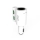 Автомобільний зарядний пристрій розгалужувач Ldnio CM10 2USB 4.2A White