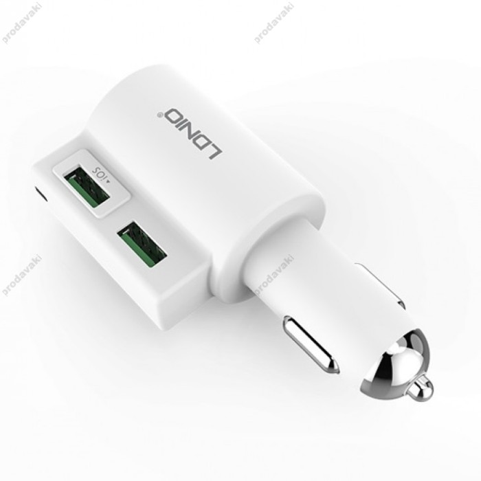 Автомобільний зарядний пристрій розгалужувач Ldnio CM10 2USB 4.2A White