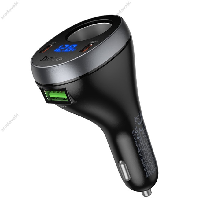 Автомобільний зарядний пристрій розгалужувач HOCO Z61A Correct cigarette lighter car charger 60W Black
