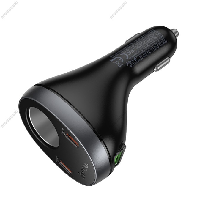 Автомобільний зарядний пристрій розгалужувач HOCO Z61A Correct cigarette lighter car charger 60W Black