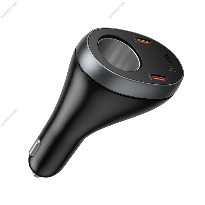 Автомобільний зарядний пристрій розгалужувач HOCO Z61A Correct cigarette lighter car charger 60W Black